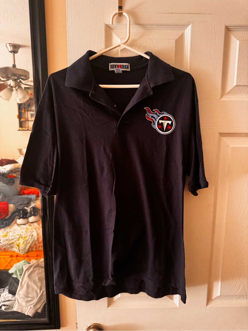 Men's Black TN Titans Polo Shirt